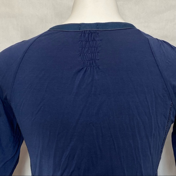 RARE ANTHROPOLOGIE TINY BLUE SILVER EMBROIDERED SASH PANEL FAIRY BOHO DRESS - Picture 11 of 14